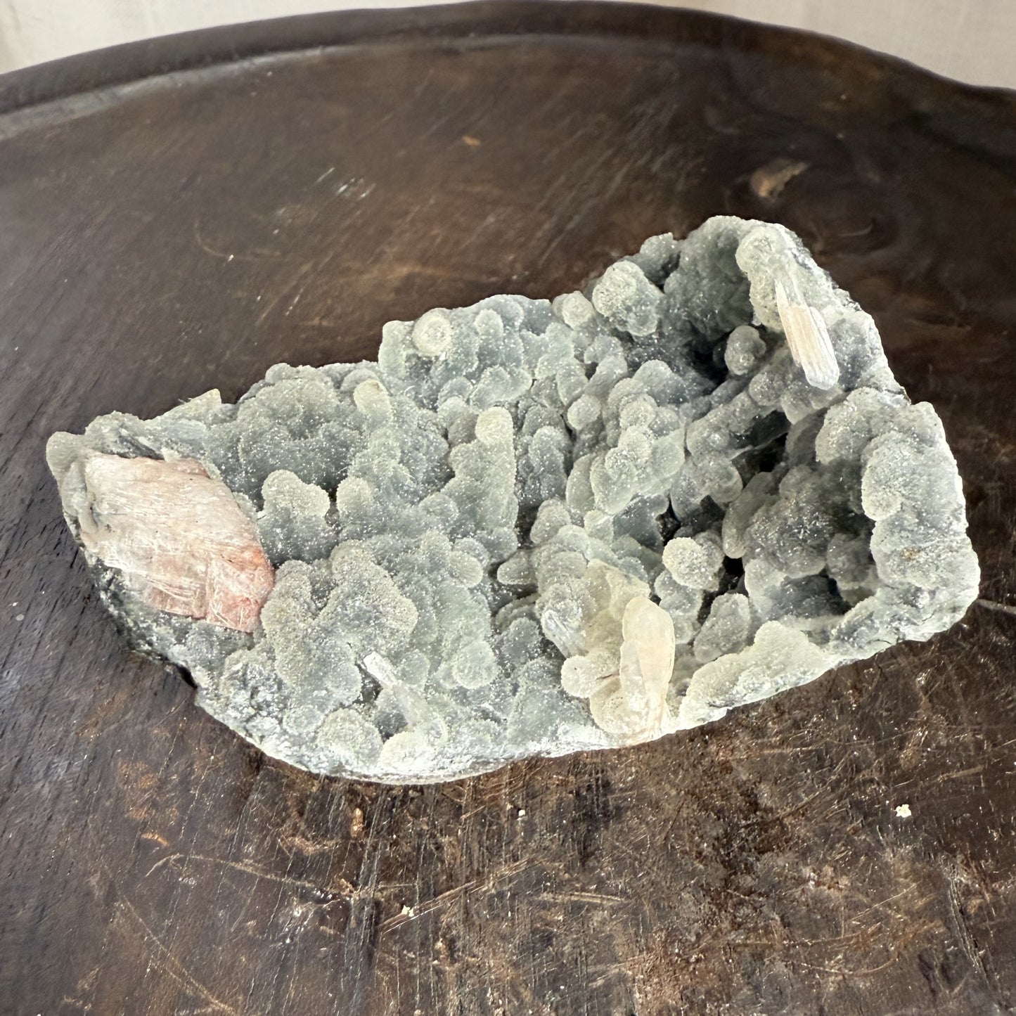 Black Chalcedony with Peach Stilbite 002