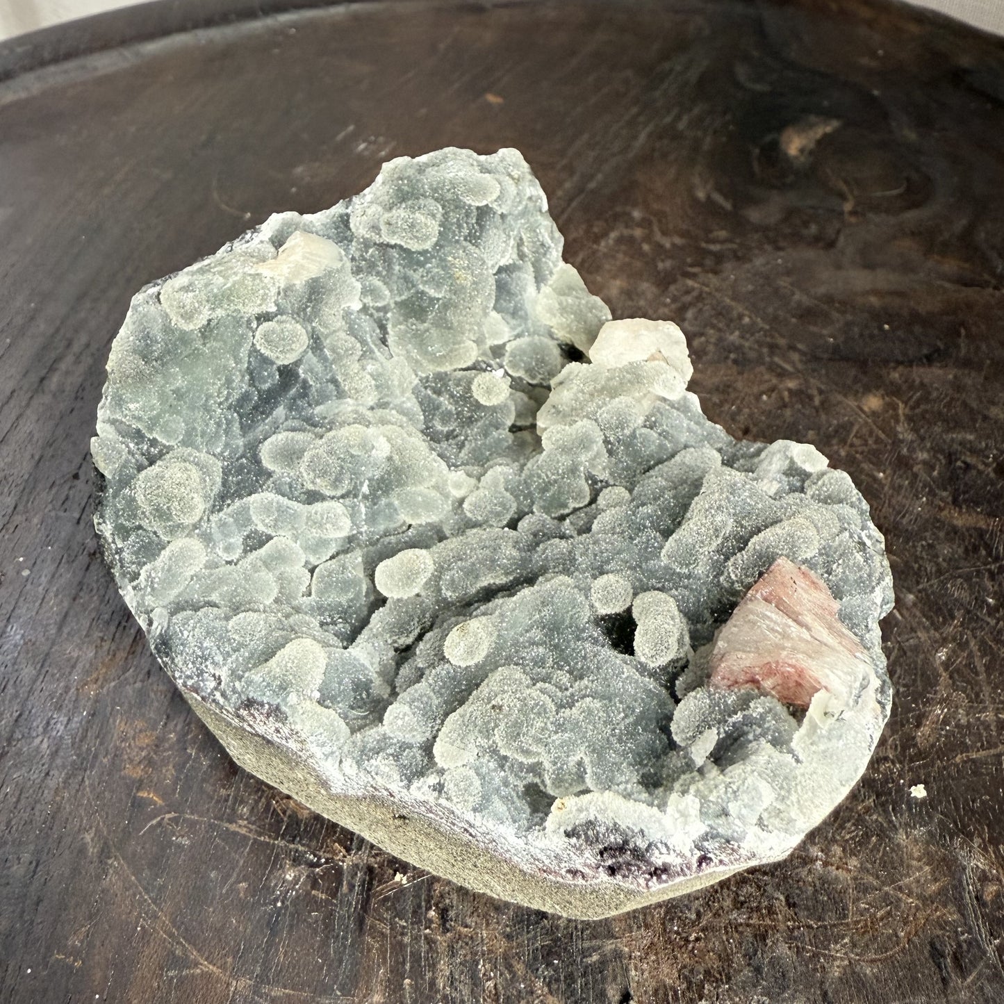 Black Chalcedony with Peach Stilbite 002