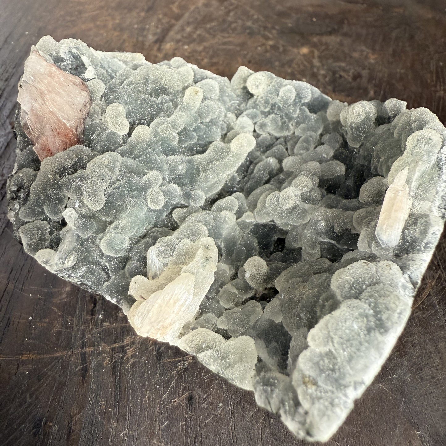 Black Chalcedony with Peach Stilbite 002