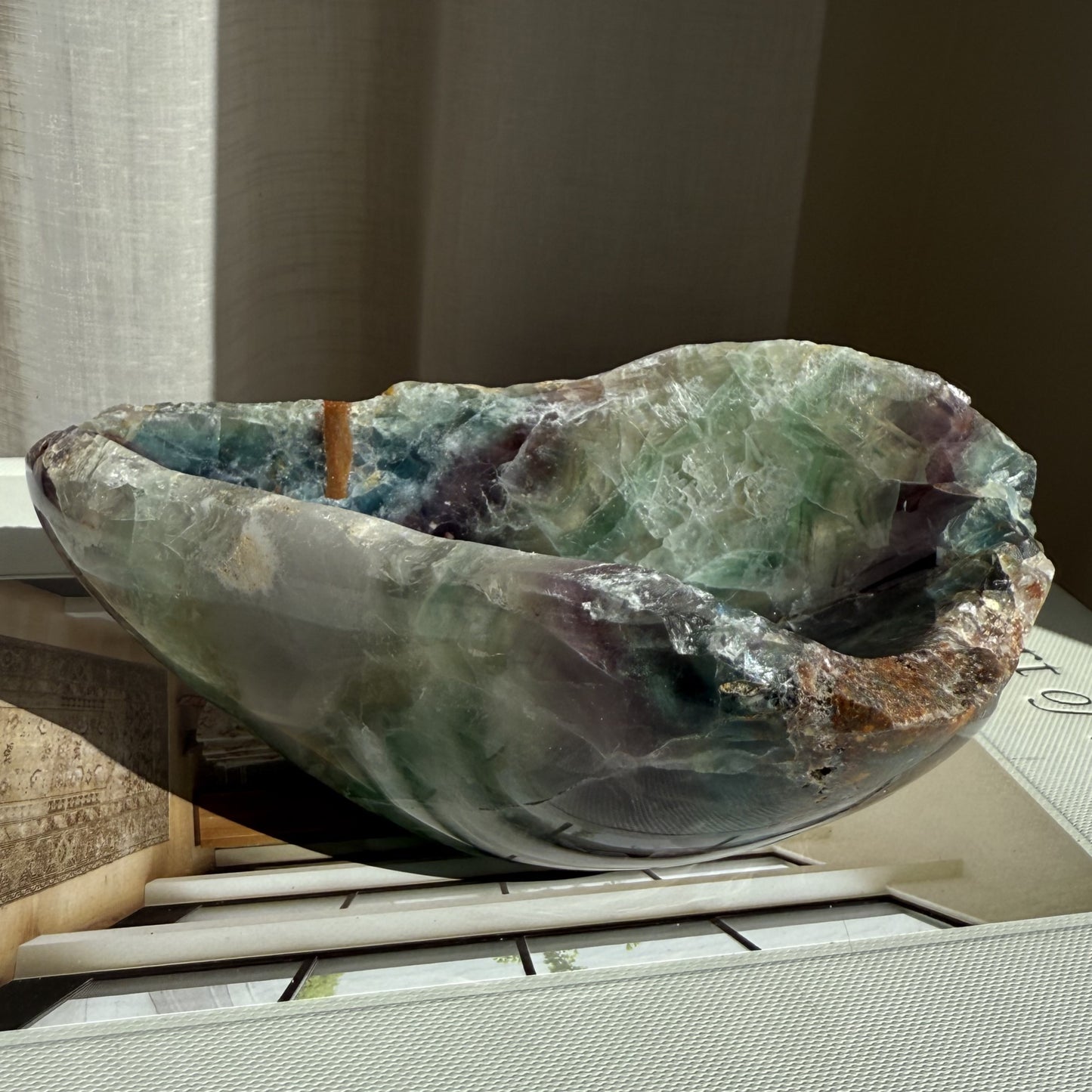 Rainbow Fluorite Bowl 007