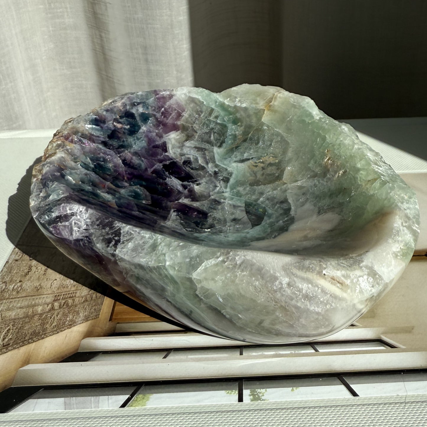 Rainbow Fluorite Bowl 008