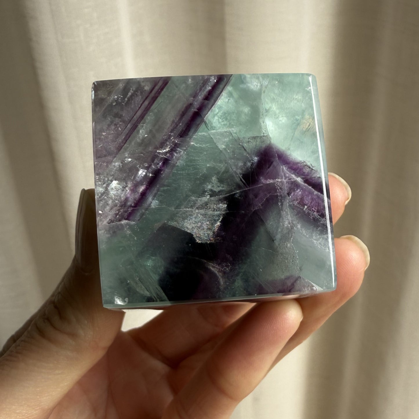 Rainbow Fluorite Cube