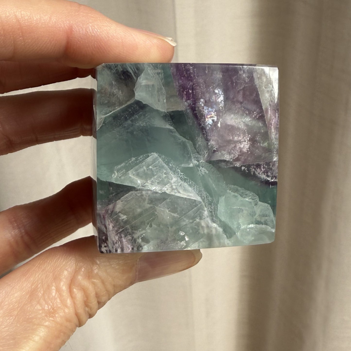 Rainbow Fluorite Cube
