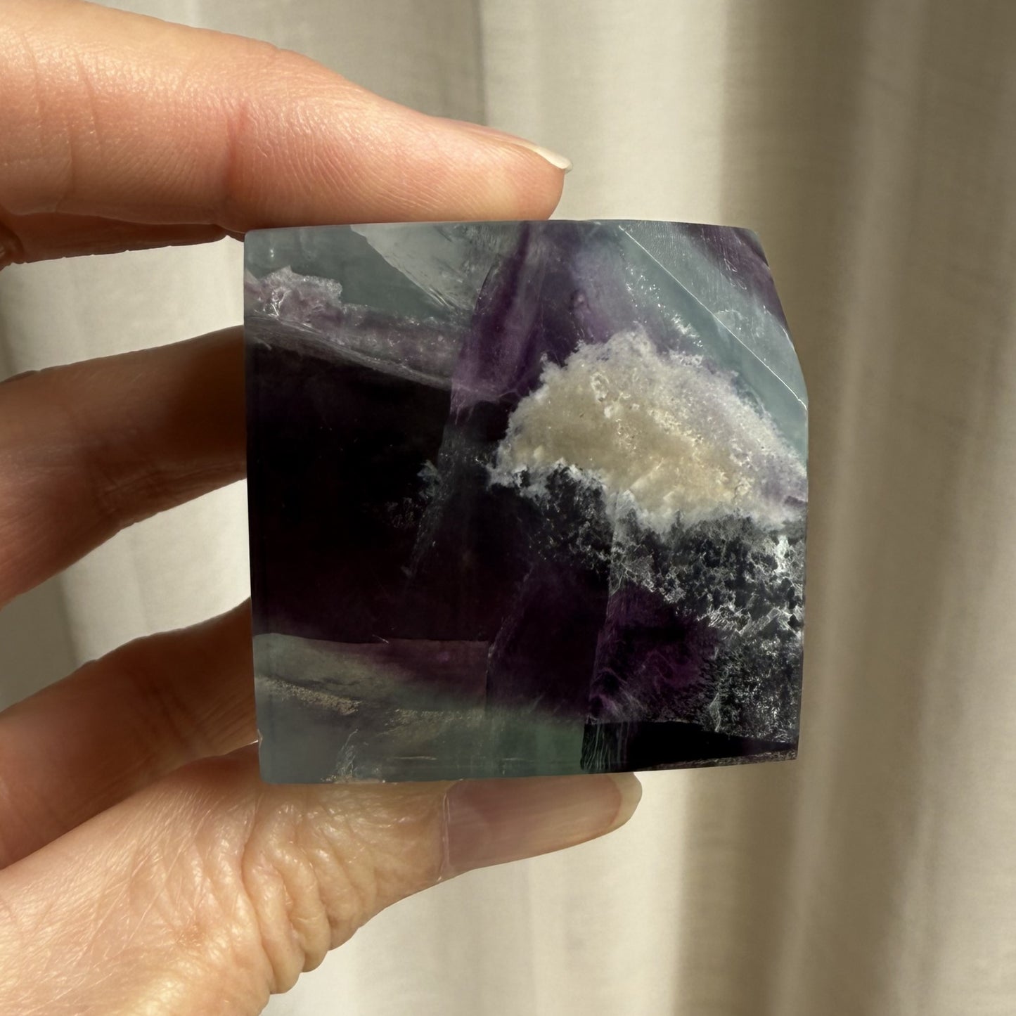 Rainbow Fluorite Cube