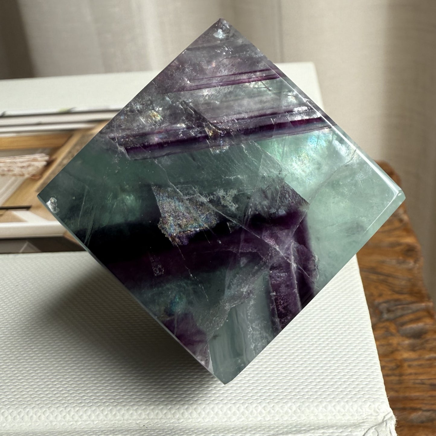 Rainbow Fluorite Cube