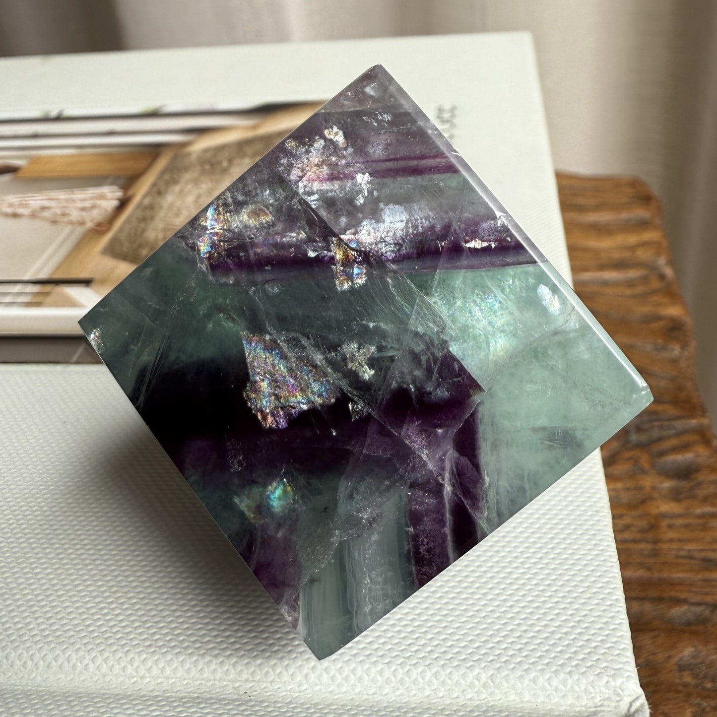 Rainbow Fluorite Cube
