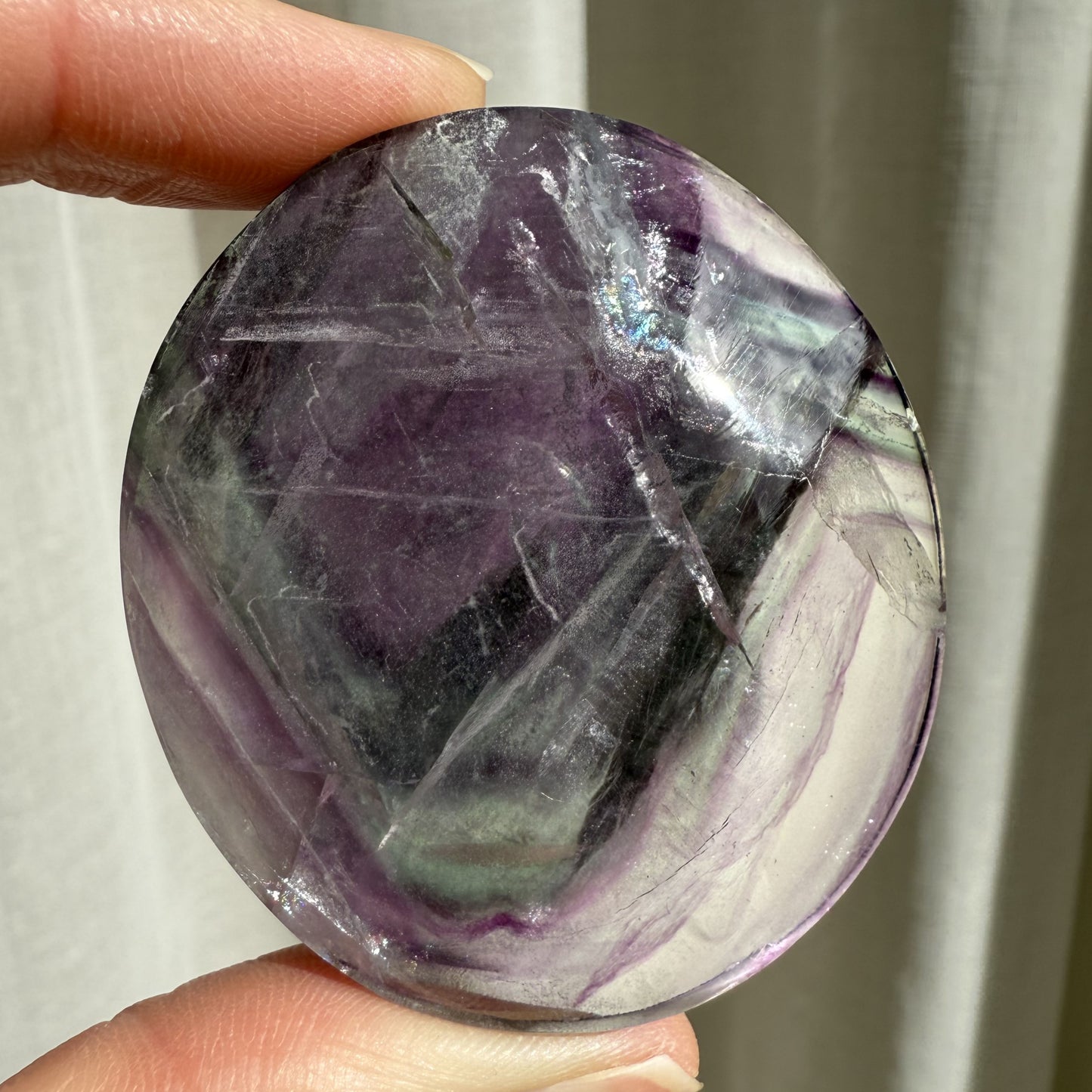 Fluorite Palm Stone 003