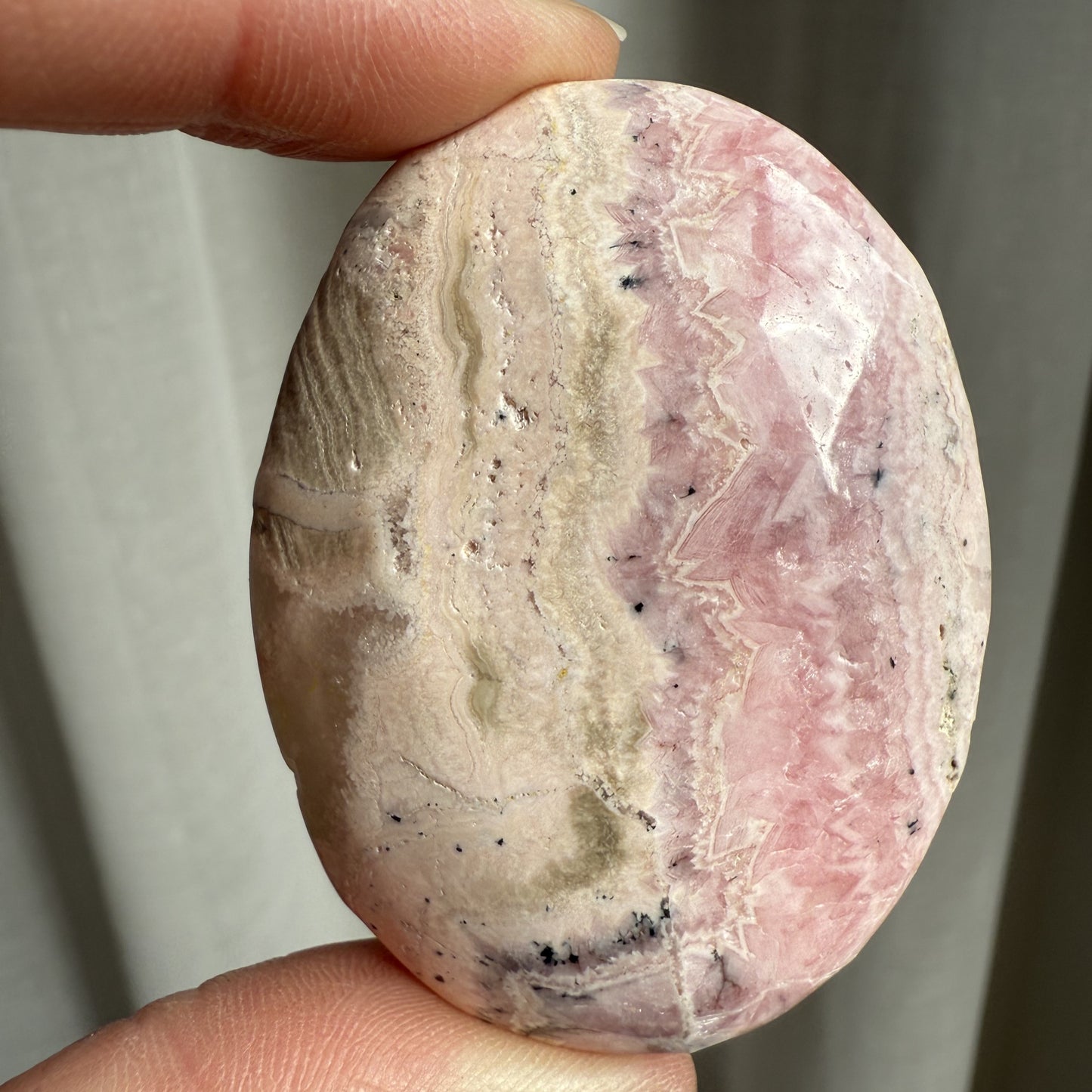 Rhodochrosite Palm Stone - 001