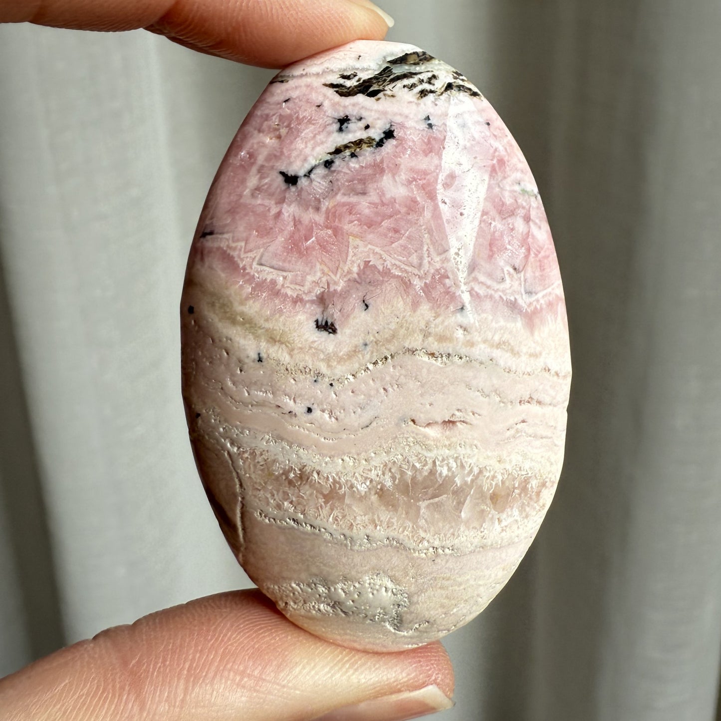 Rhodochrosite Palm Stone - 003