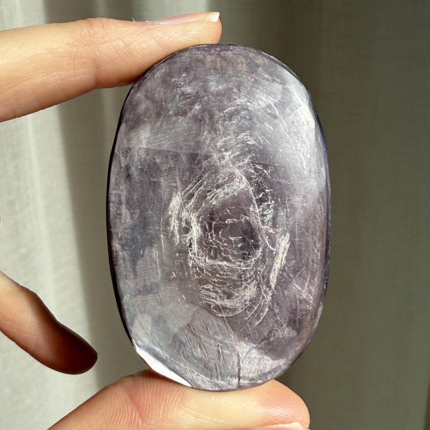 Gem Lepidolite Palm Stone 001