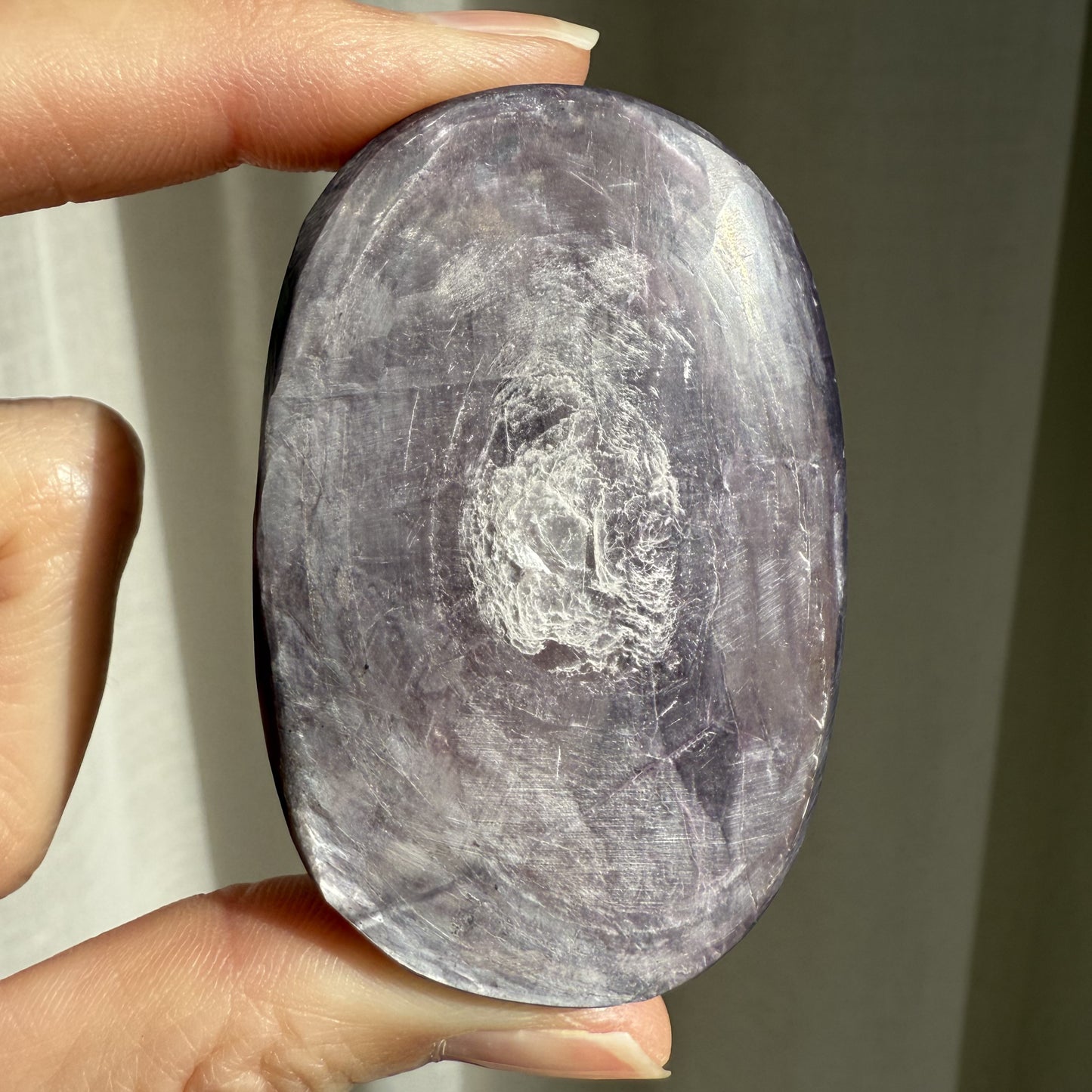 Gem Lepidolite Palm Stone 001