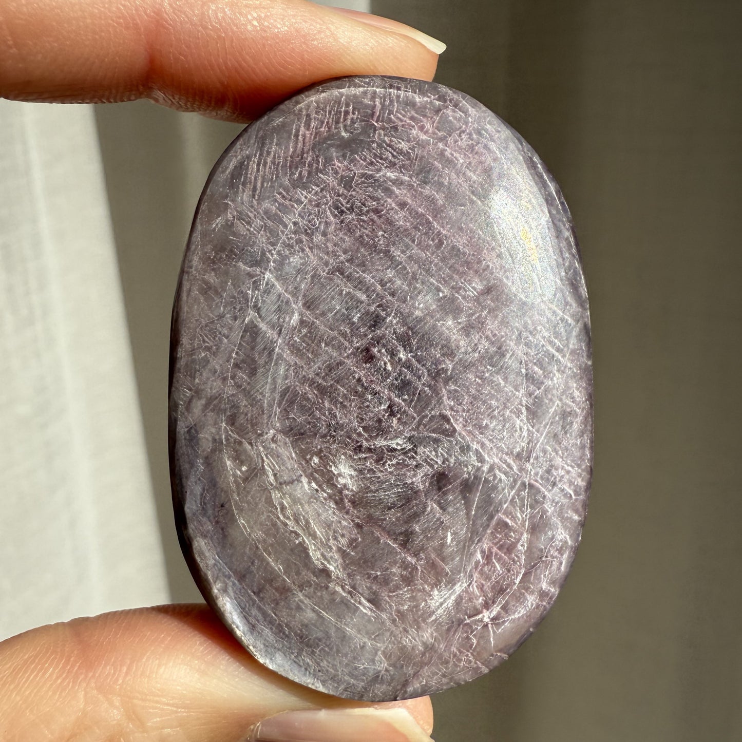 Gem Lepidolite Palm Stone 002
