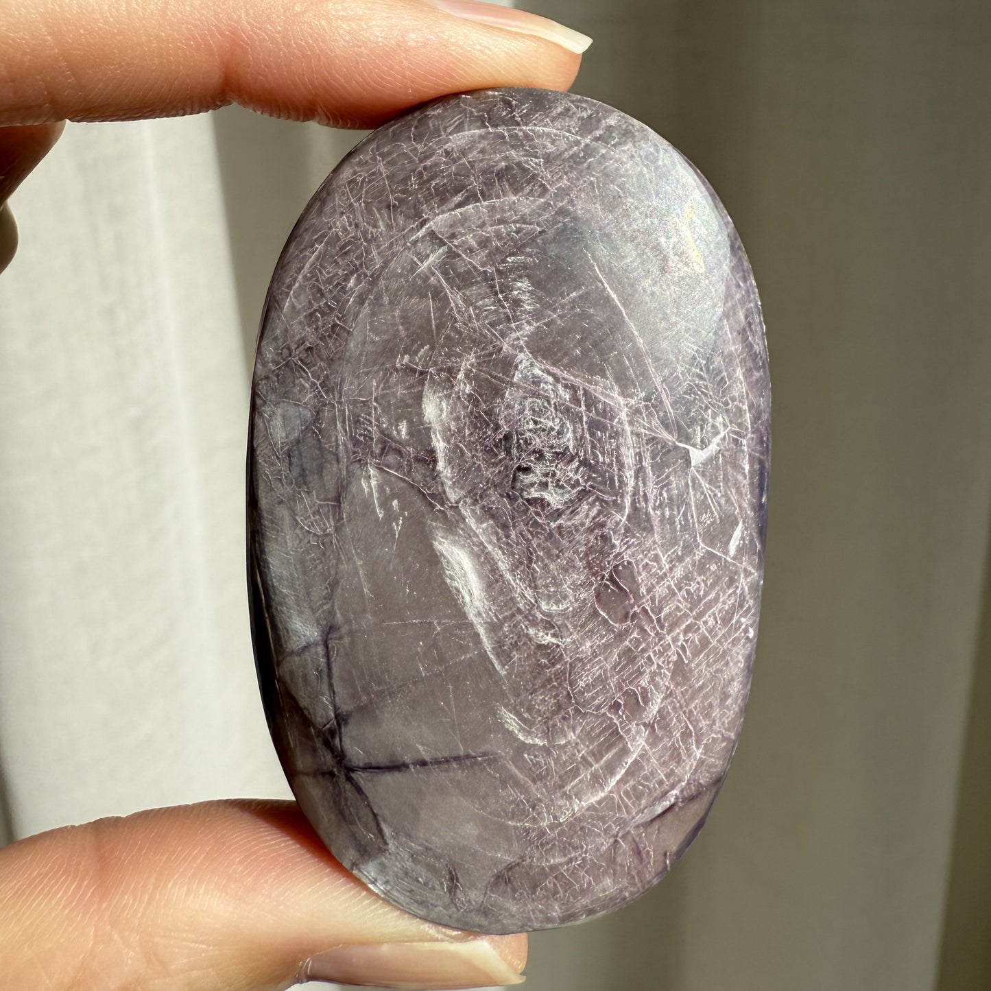Gem Lepidolite Palm Stone 003