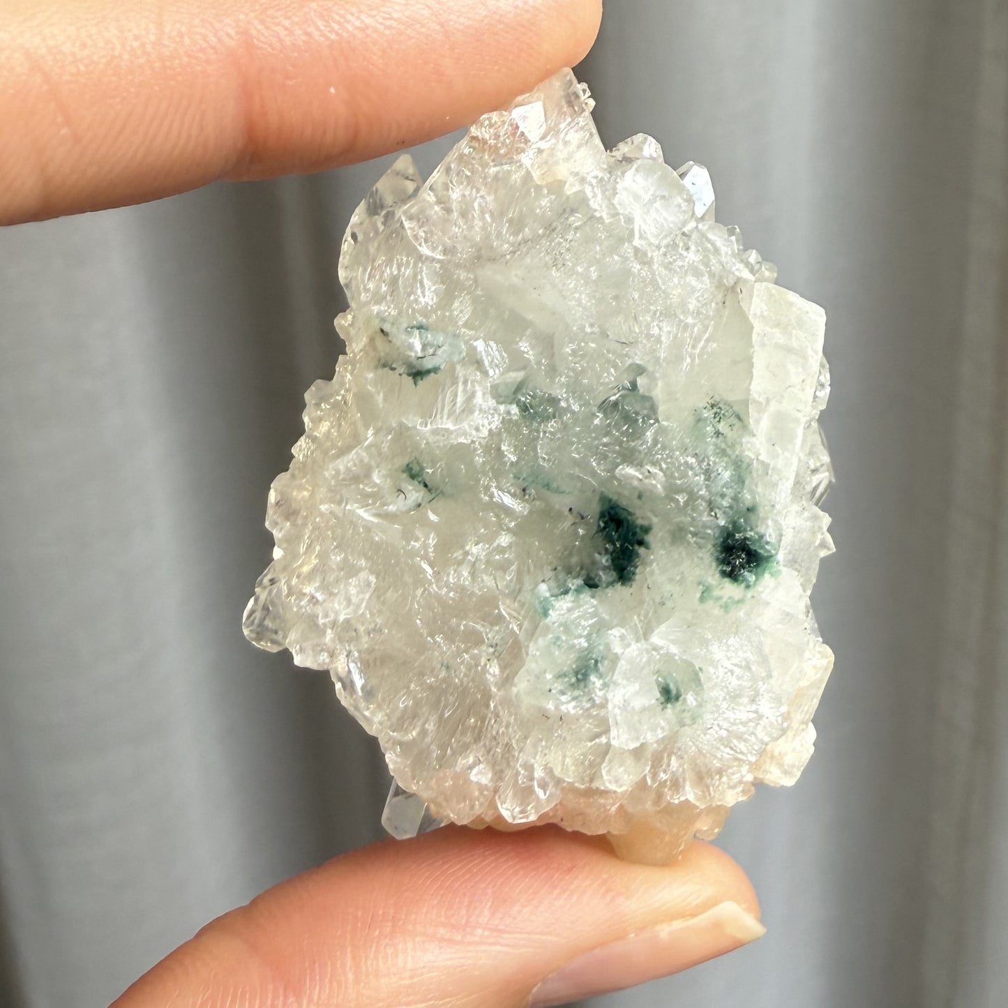 AAA Grade Diamond Apophyllite Cluster with Stilbite 002