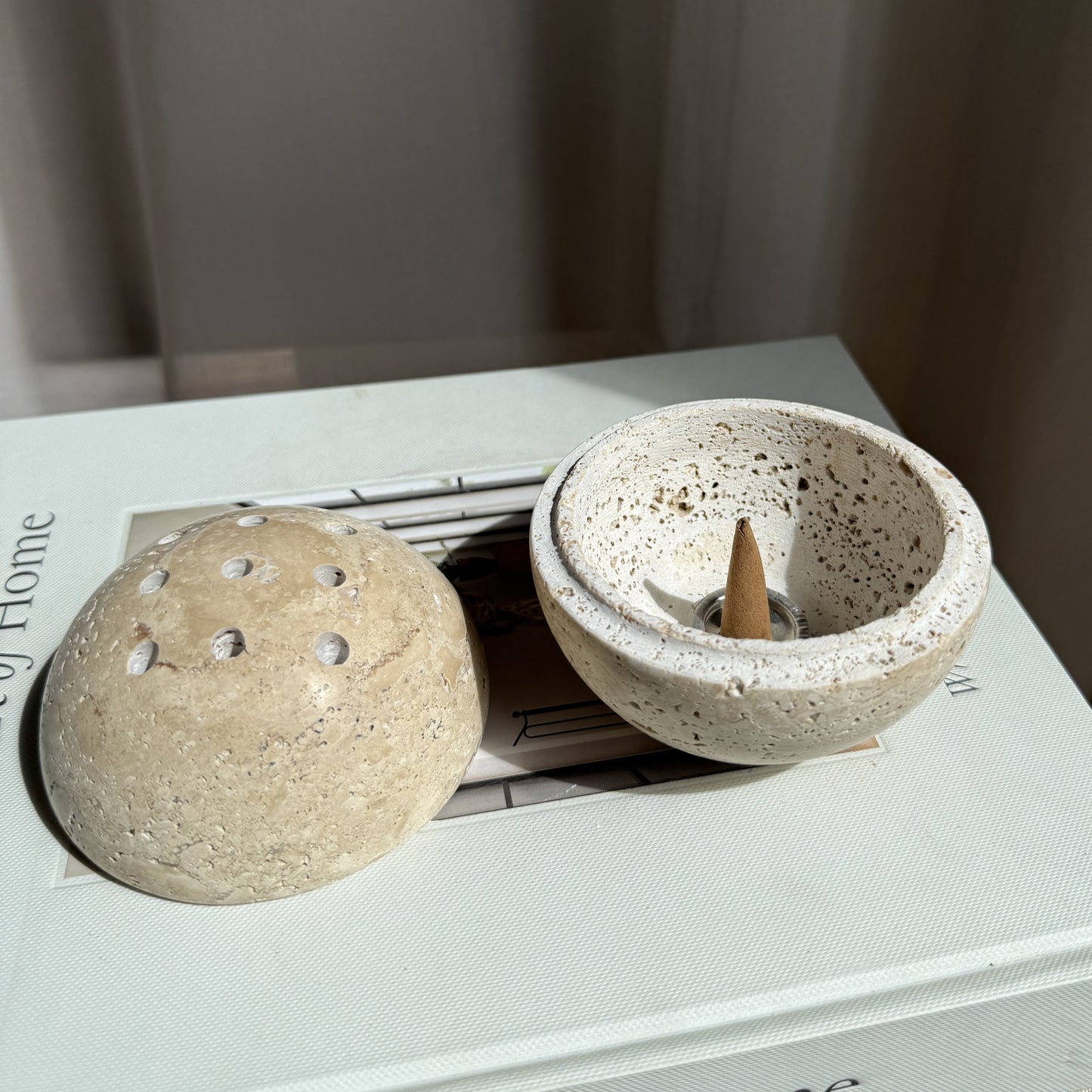 Travertine Incense Ball