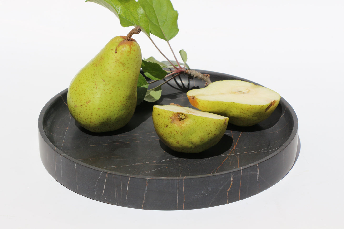 Sahara Noir Black Marble Tray - Round