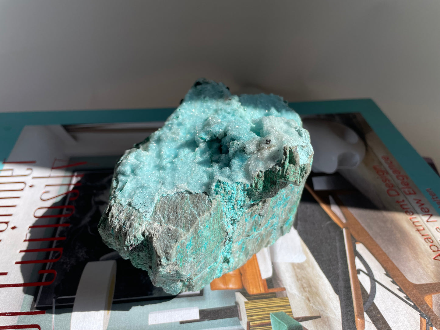 Natural Drusy coated Chrysocolla