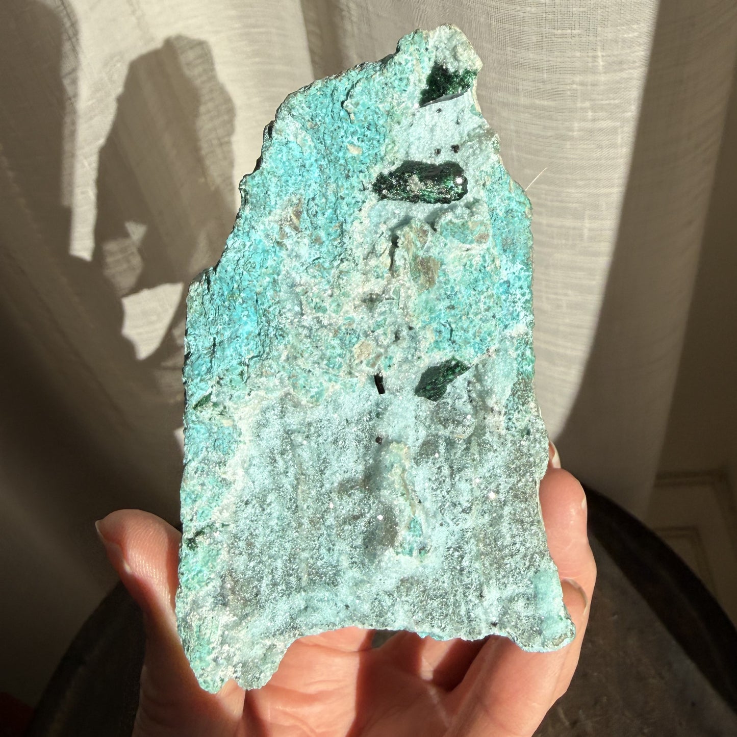 Natural Drusy coated Chrysocolla