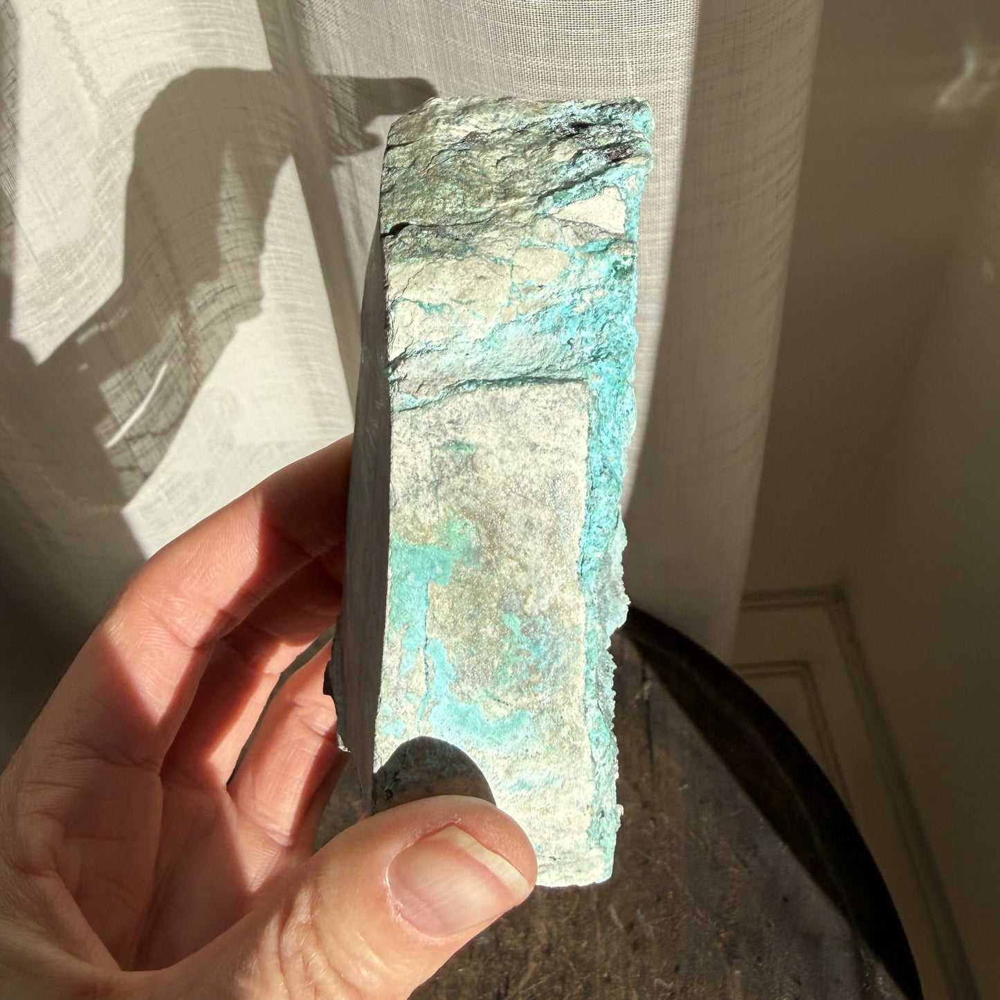 Natural Drusy coated Chrysocolla