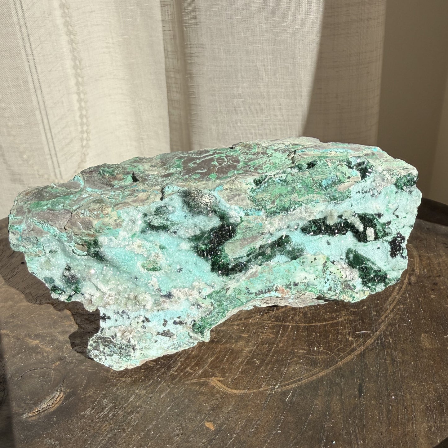 Natural Drusy coated Chrysocolla