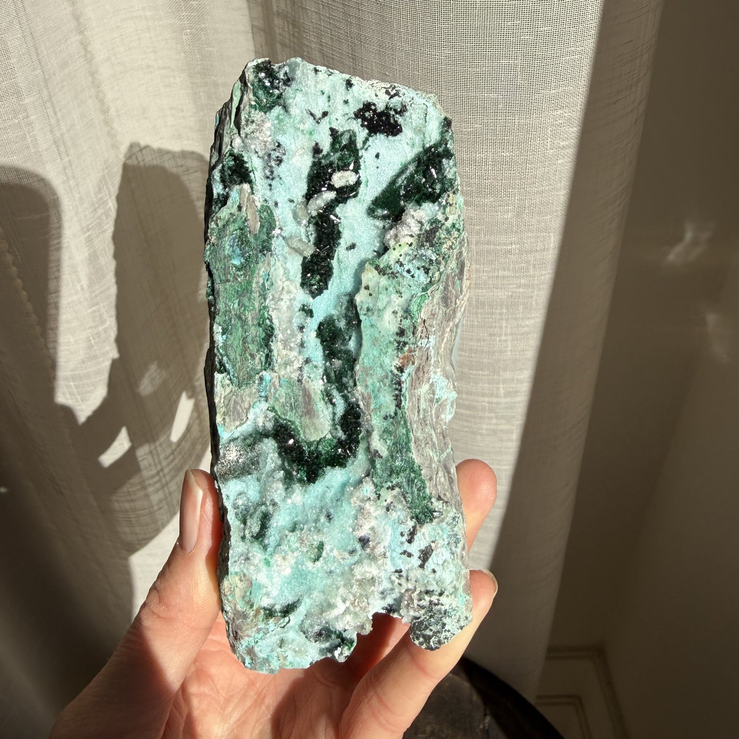 Natural Drusy coated Chrysocolla