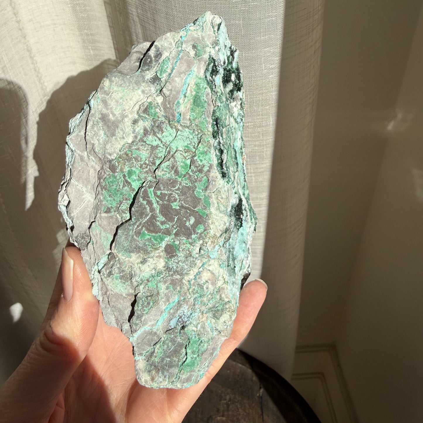 Natural Drusy coated Chrysocolla