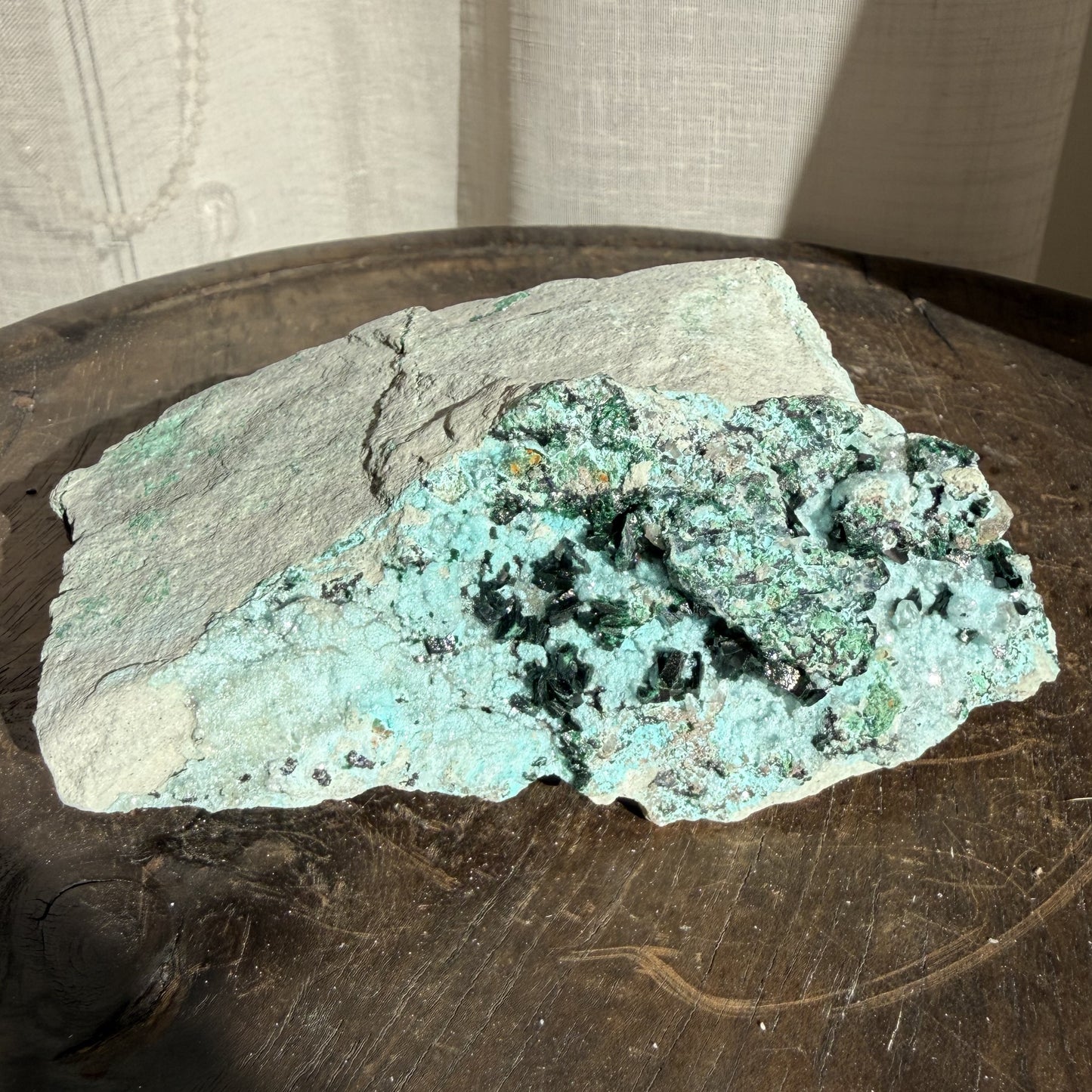 Natural Drusy coated Chrysocolla