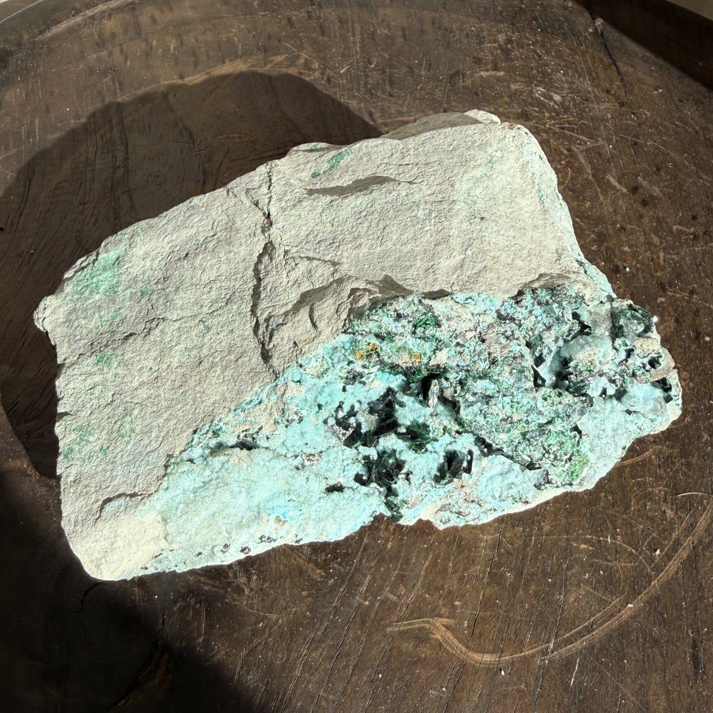 Natural Drusy coated Chrysocolla