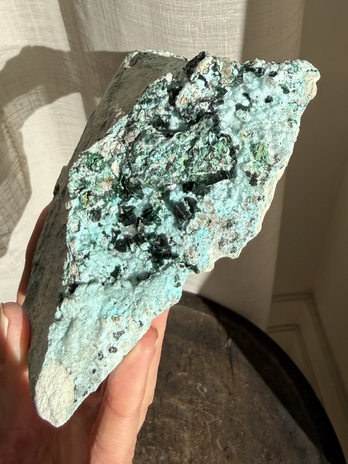 Natural Drusy coated Chrysocolla