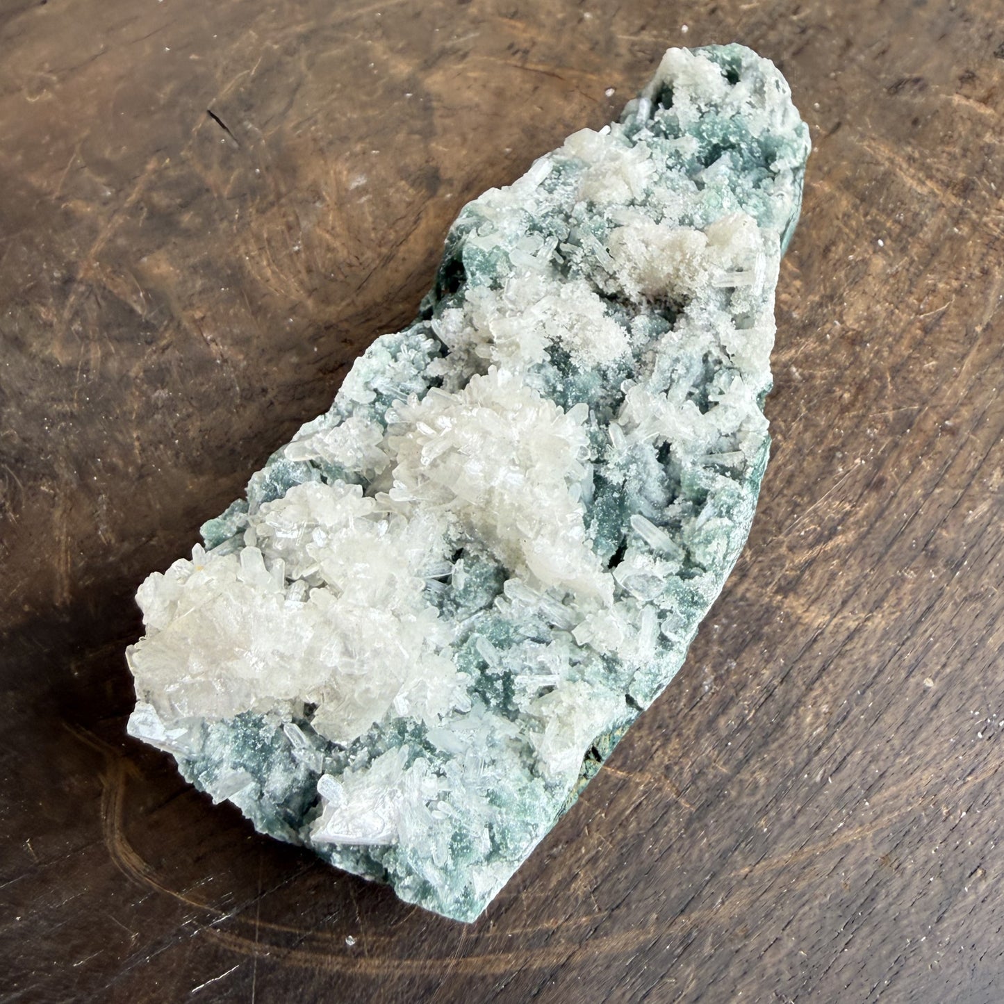 Green Chalcedony with Apophyllite