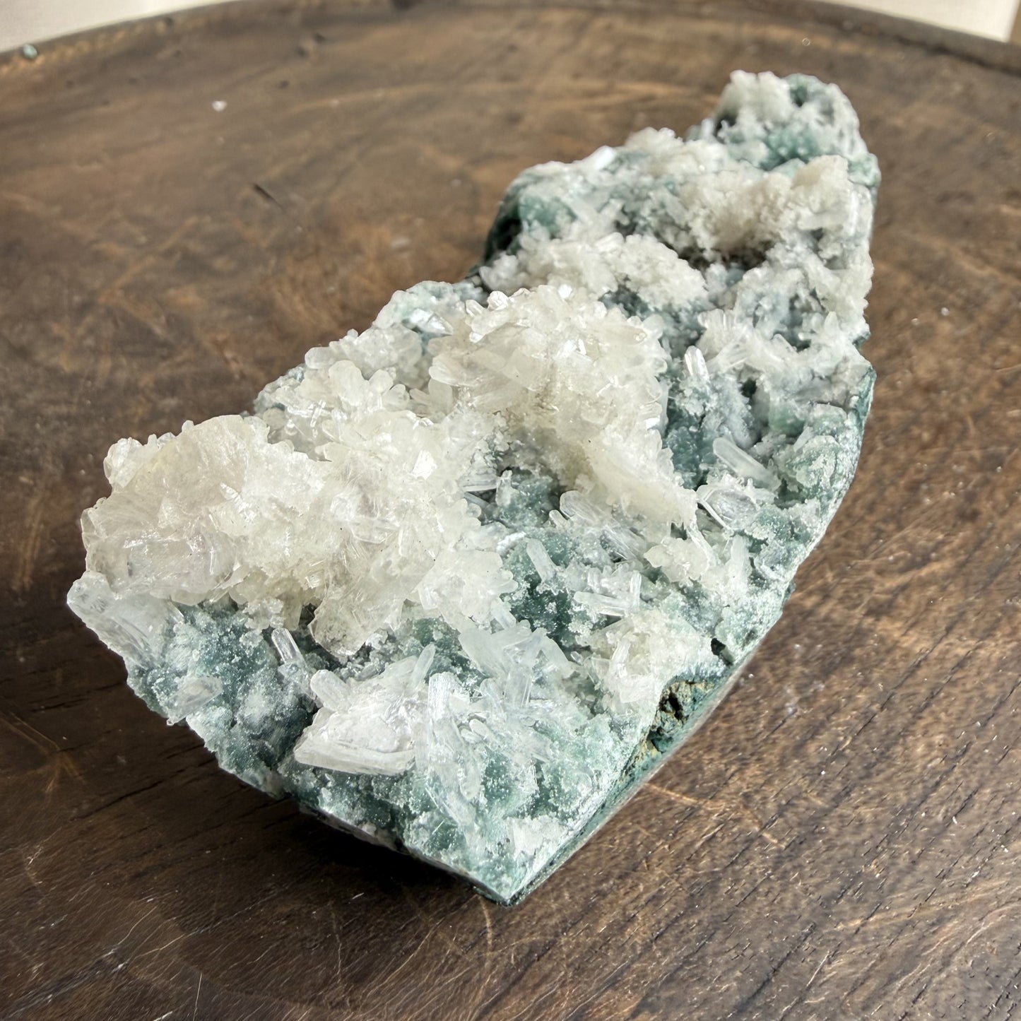 Green Chalcedony with Apophyllite