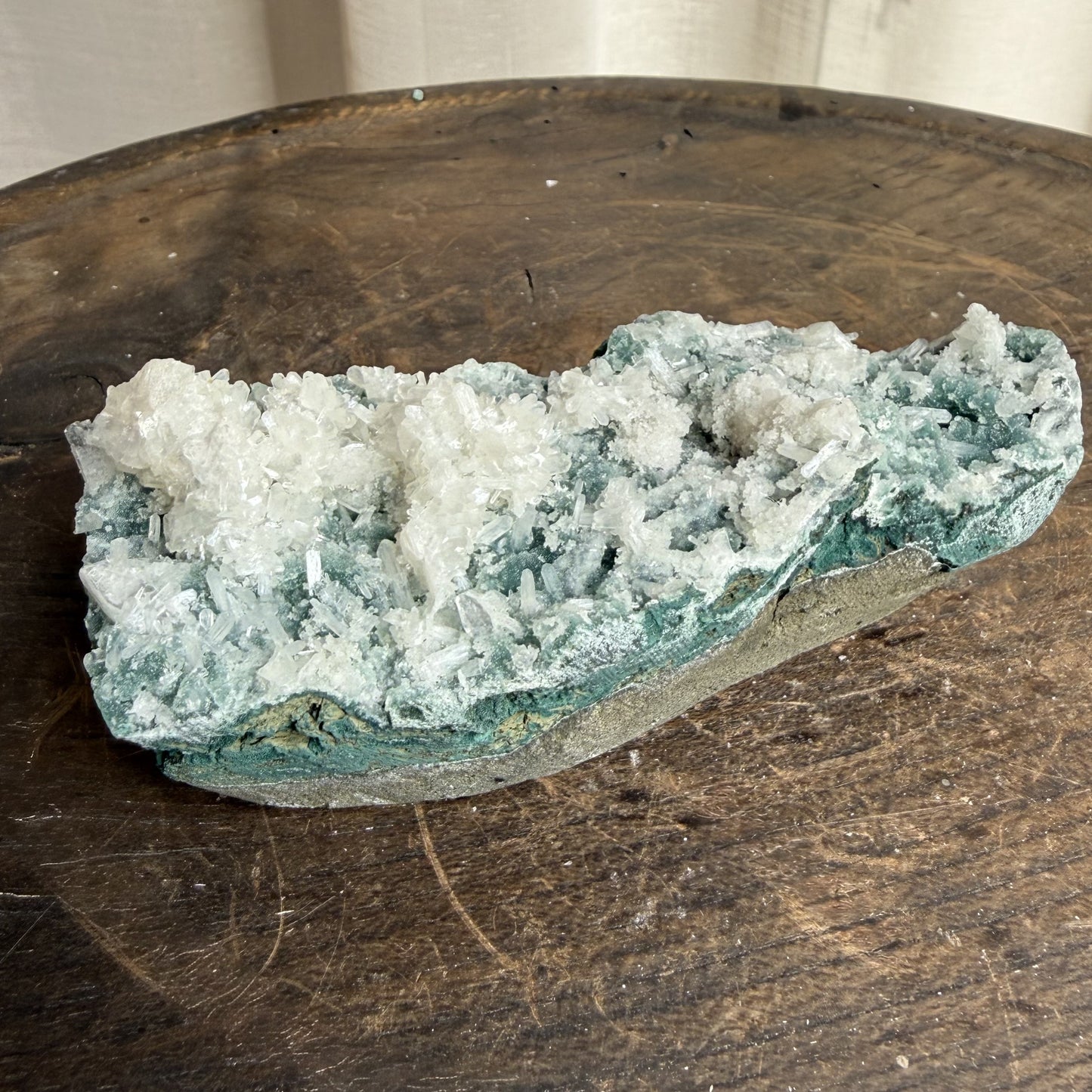 Green Chalcedony with Apophyllite