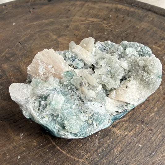 Green Chalcedony with Apophyllite & Stilbite
