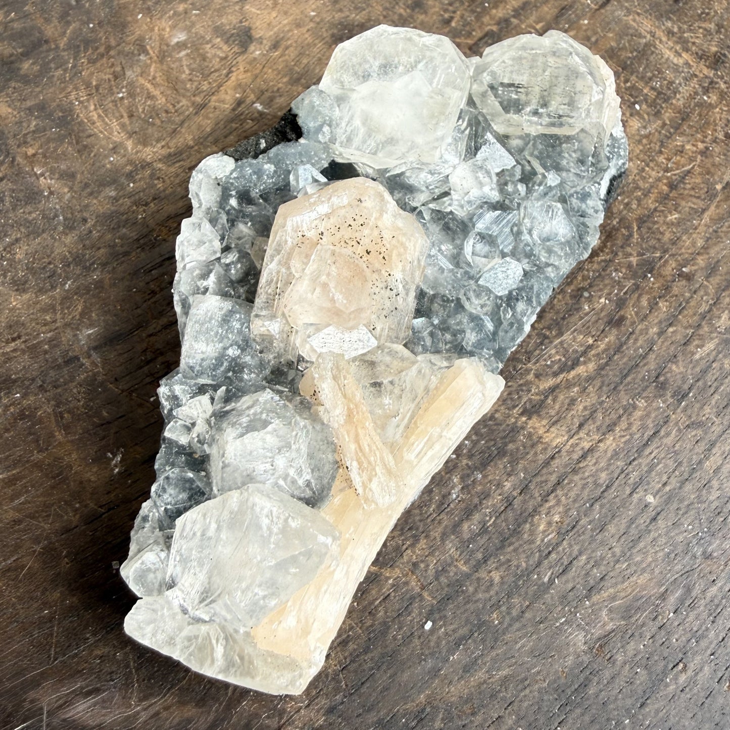 Chalcedony with Apophyllite & Stilbite