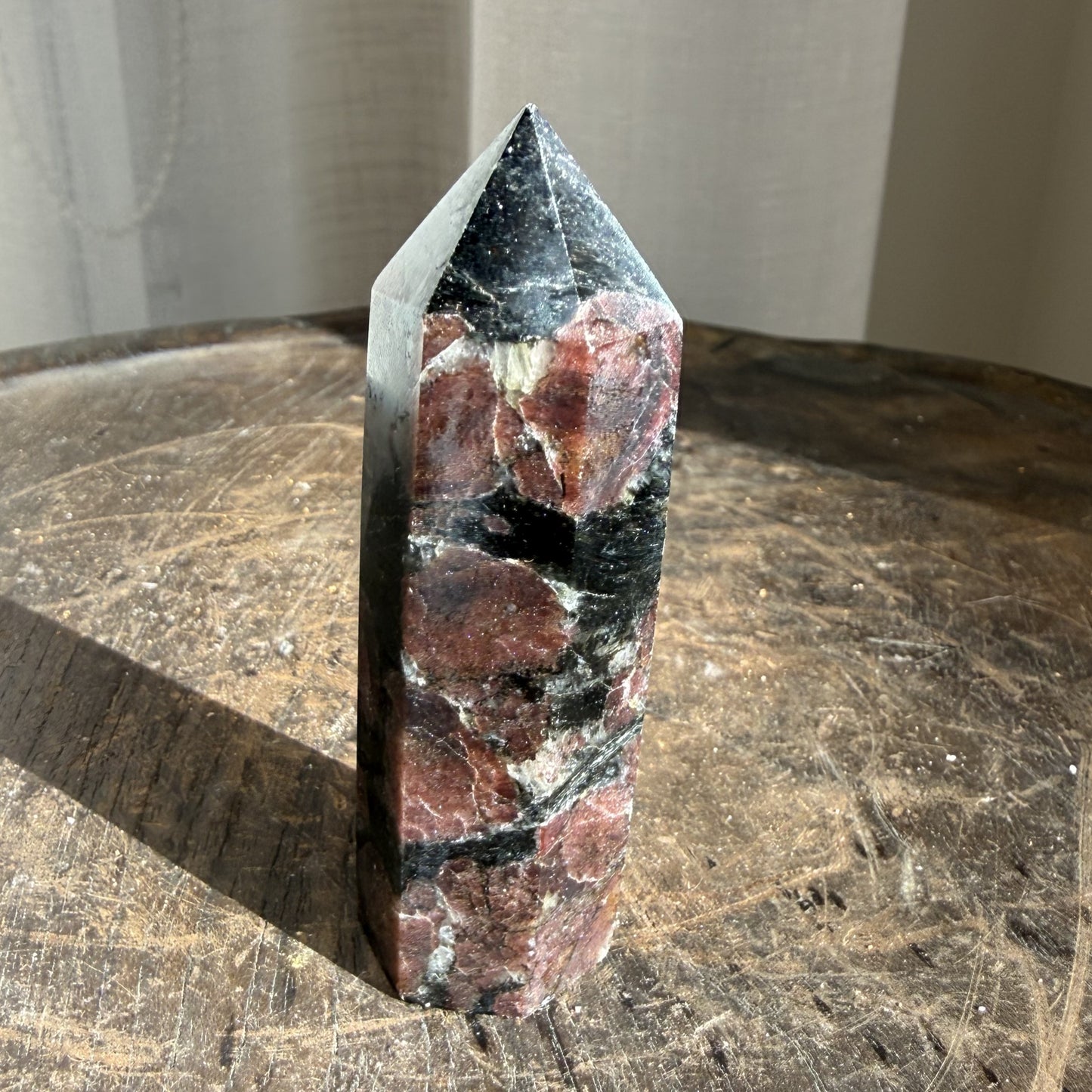 Astrophyllite Garnet Tower - 4