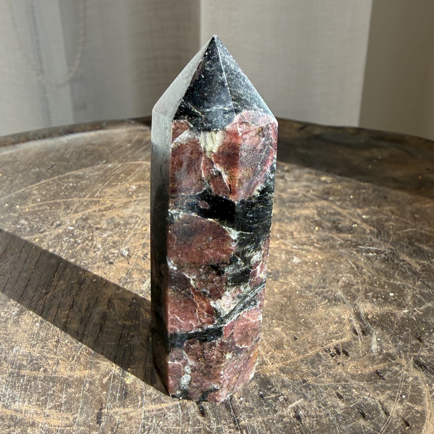 Astrophyllite Garnet Tower - 4