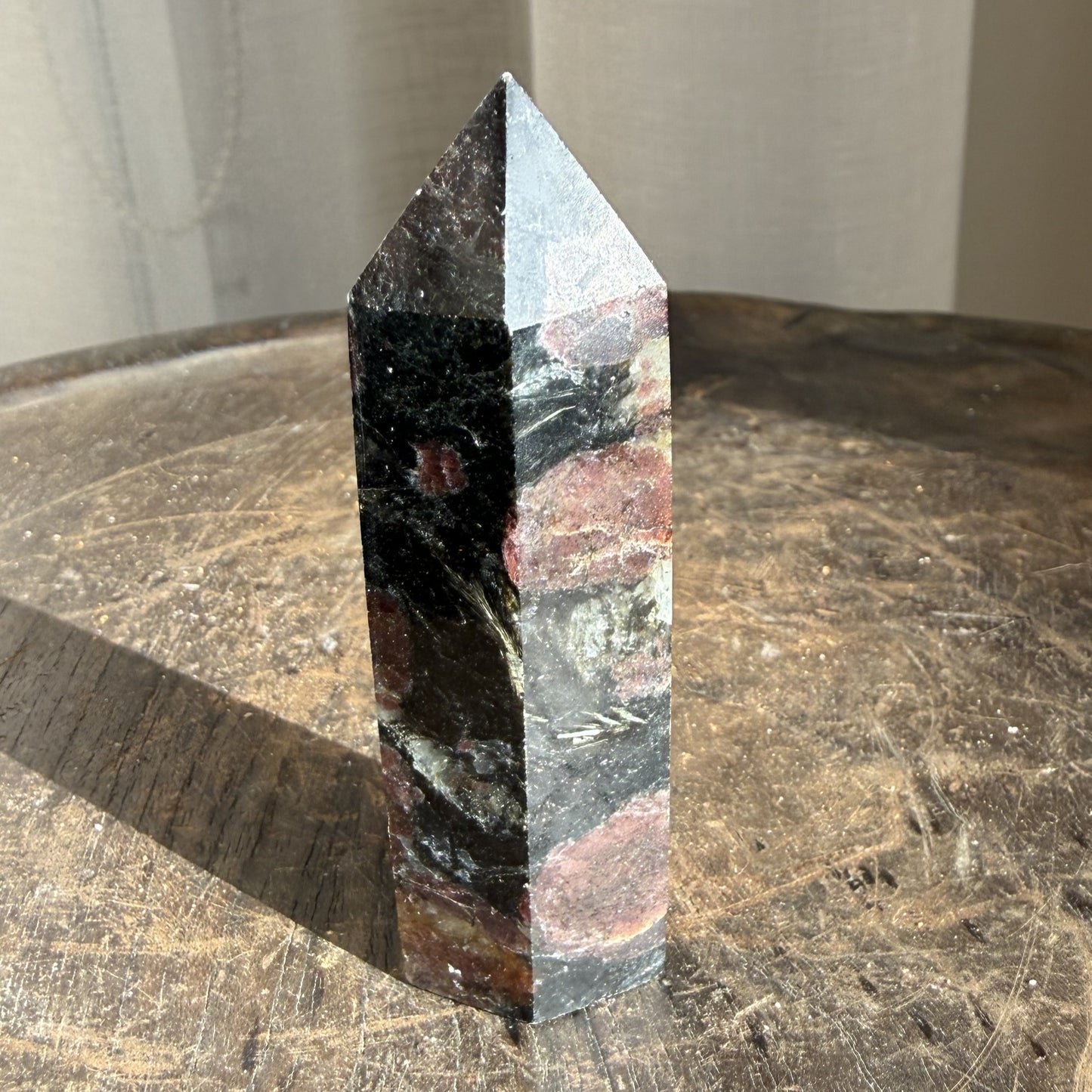 Astrophyllite Garnet Tower - 4