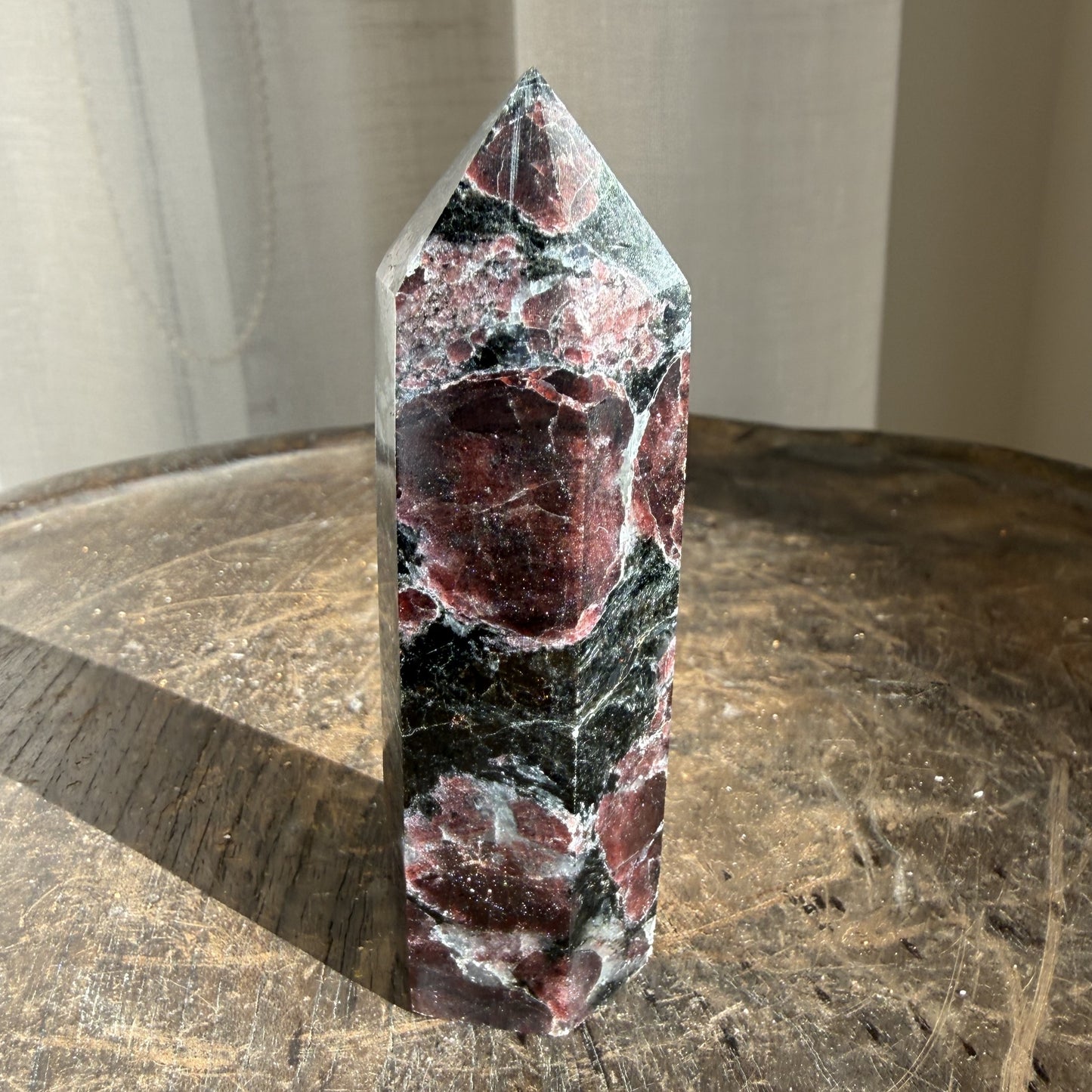 Astrophyllite Garnet Tower - 5