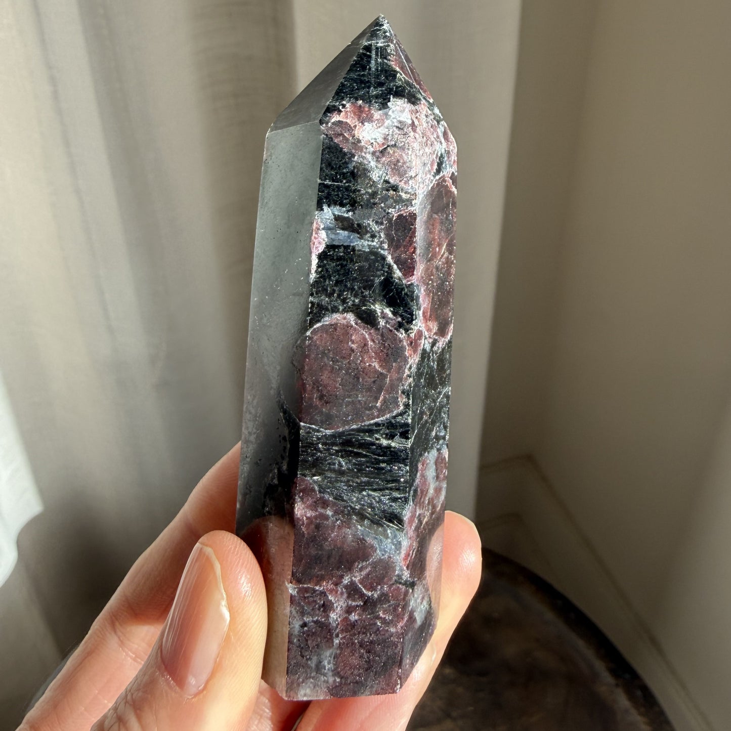 Astrophyllite Garnet Tower - 5