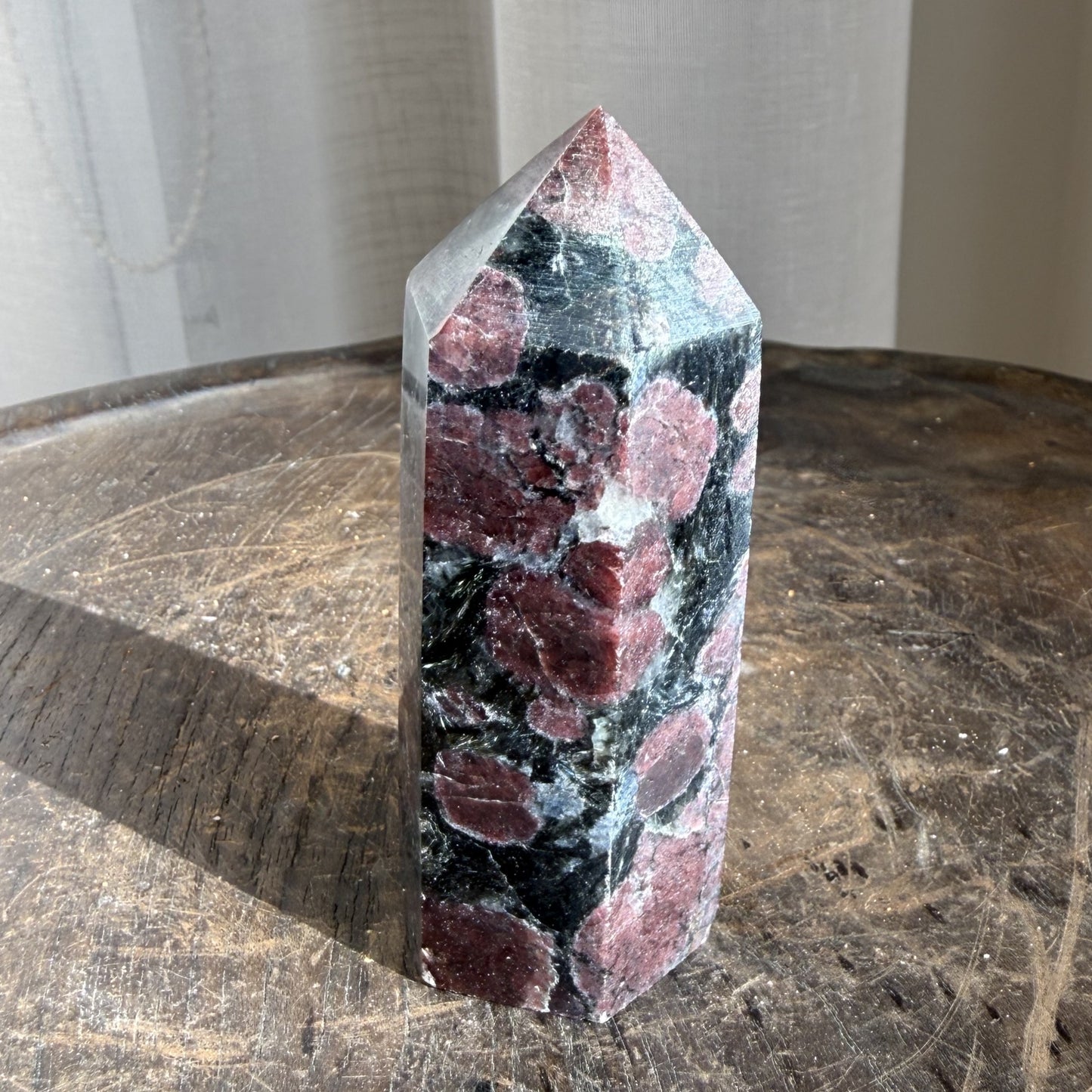 Astrophyllite Garnet Tower - 6