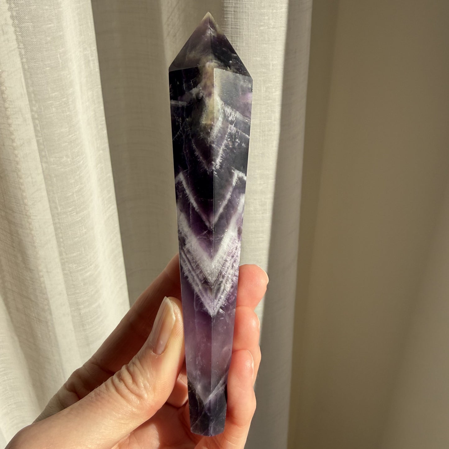Chevron Amethyst Wand 6