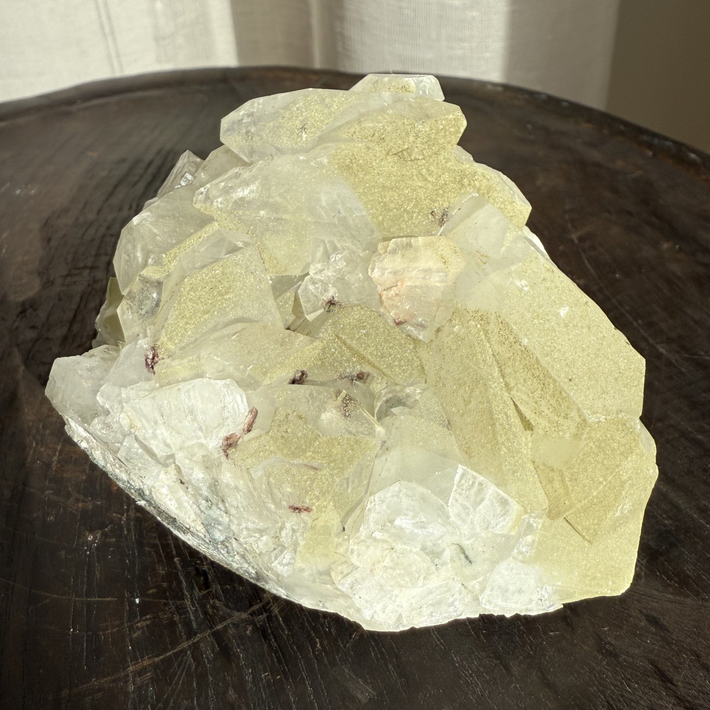 Apophyllite Cluster with Green Sugary Coating