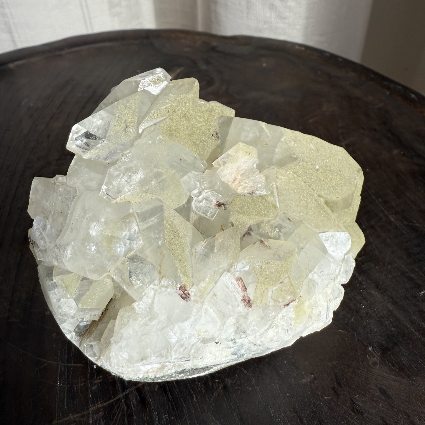 Apophyllite Cluster with Green Sugary Coating