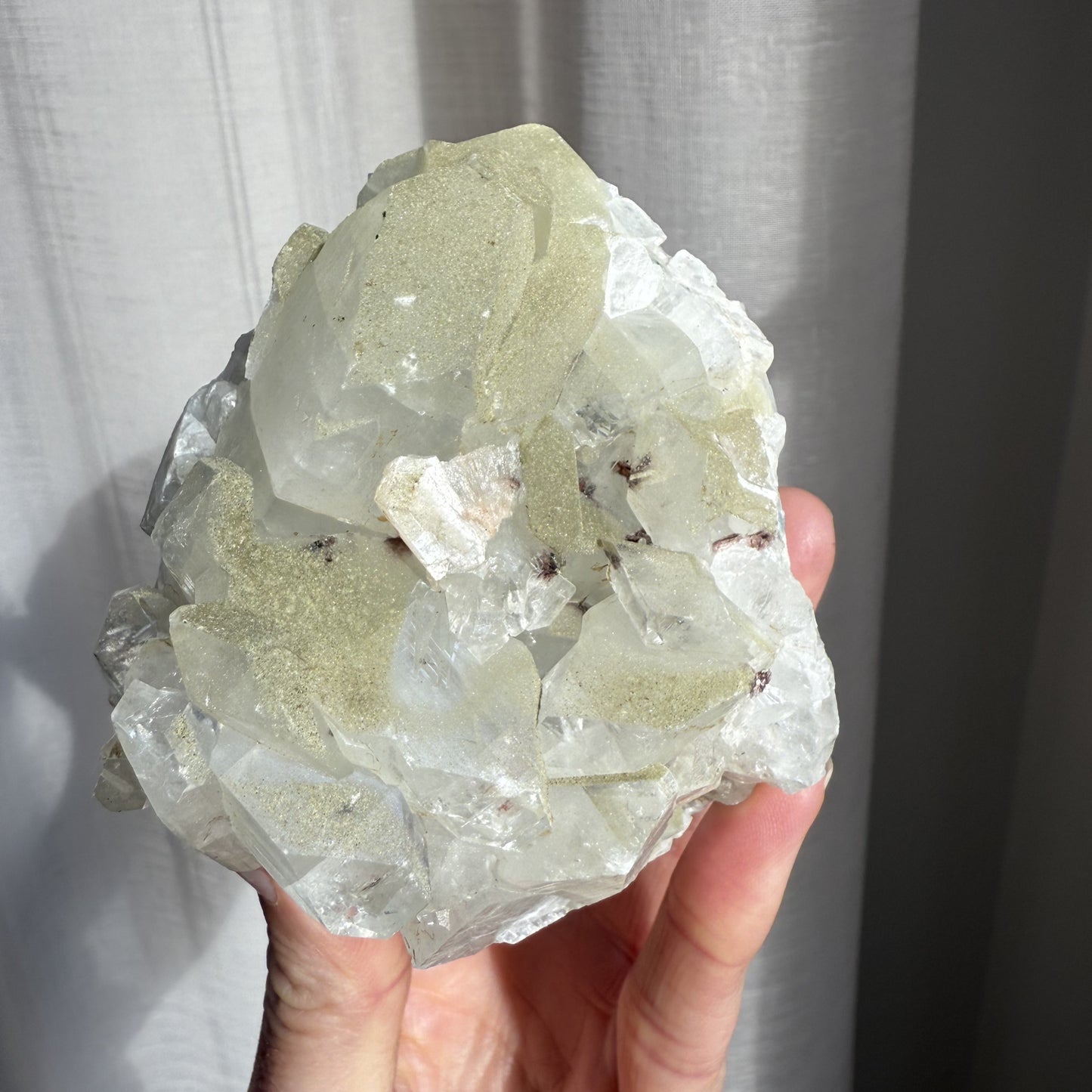 Apophyllite Cluster with Green Sugary Coating
