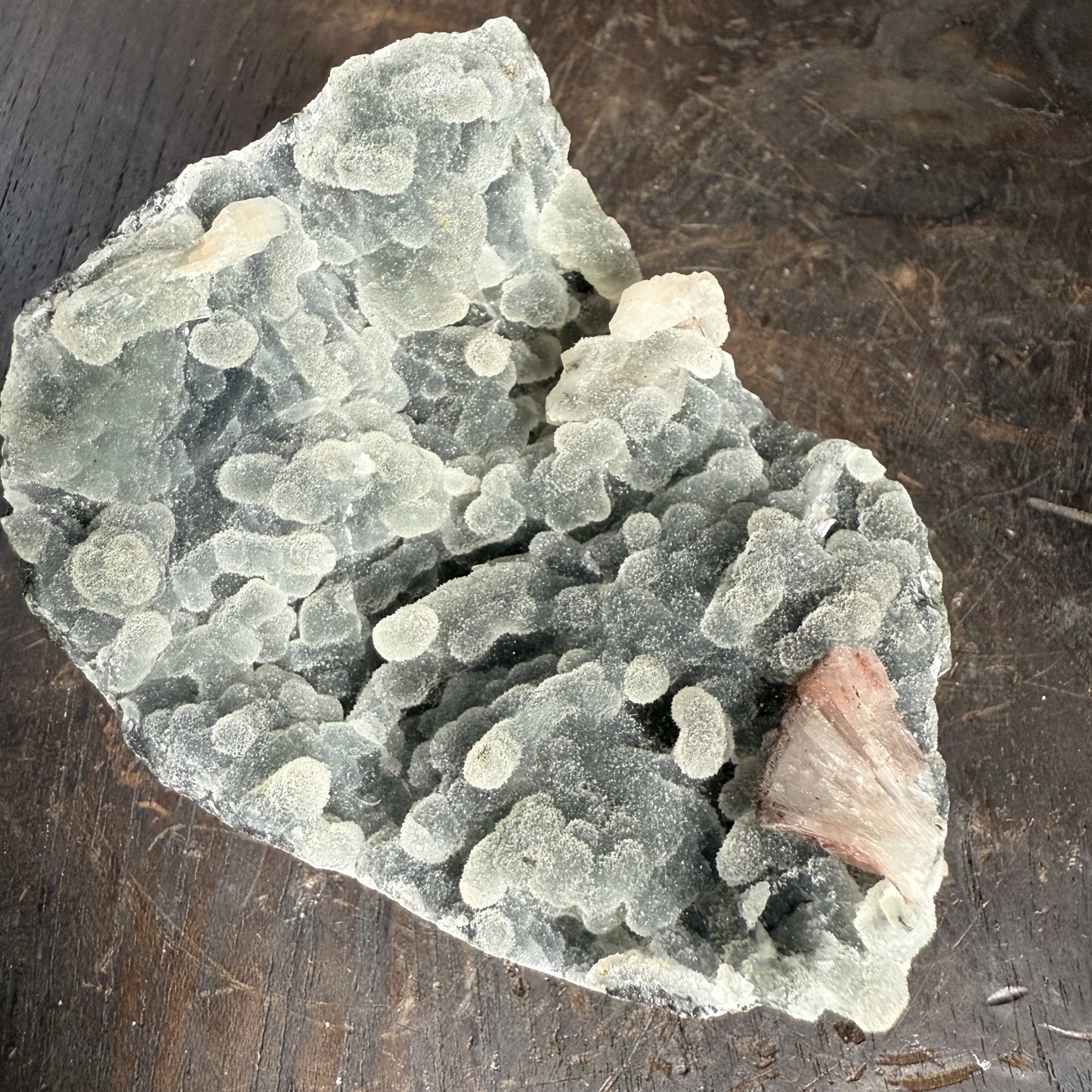 Black Chalcedony with Peach Stilbite 002