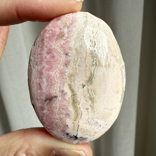 Rhodochrosite Palm Stone - 001