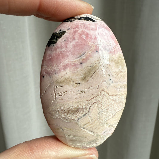Rhodochrosite Palm Stone - 003