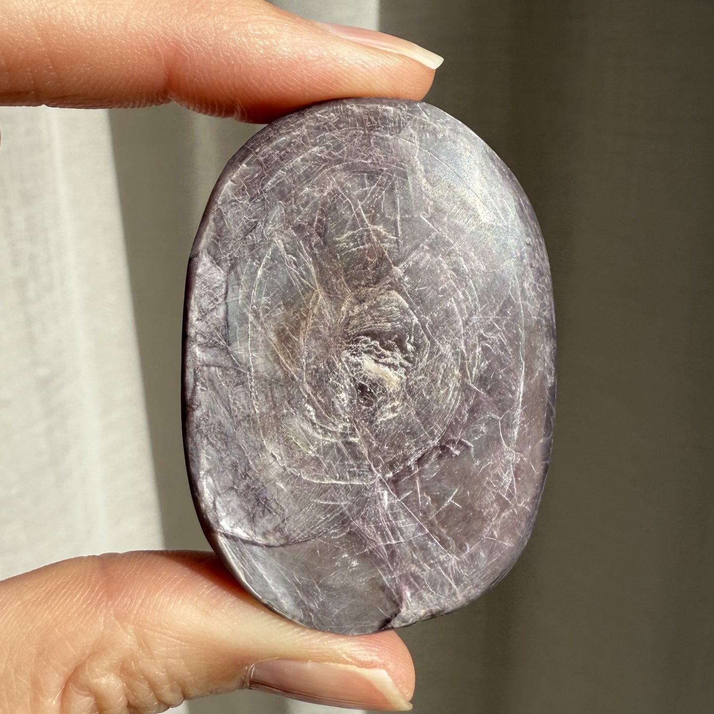 Gem Lepidolite Palm Stone 002