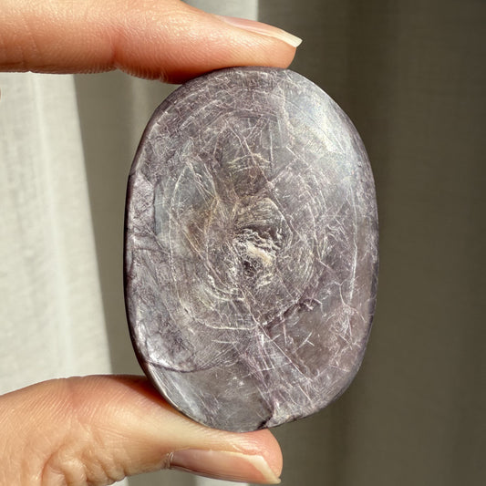 Gem Lepidolite Palm Stone 002
