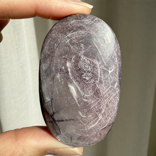 Gem Lepidolite Palm Stone 003